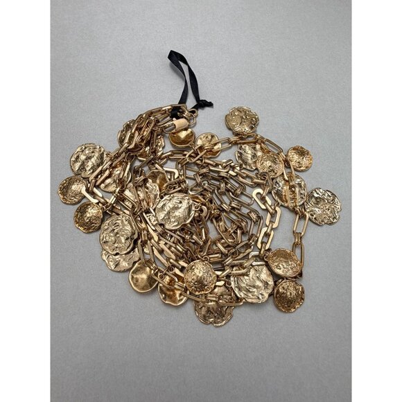 Zara Gold Coin Chain Belt Layered Medallion Statement Boho NWOT main image 4